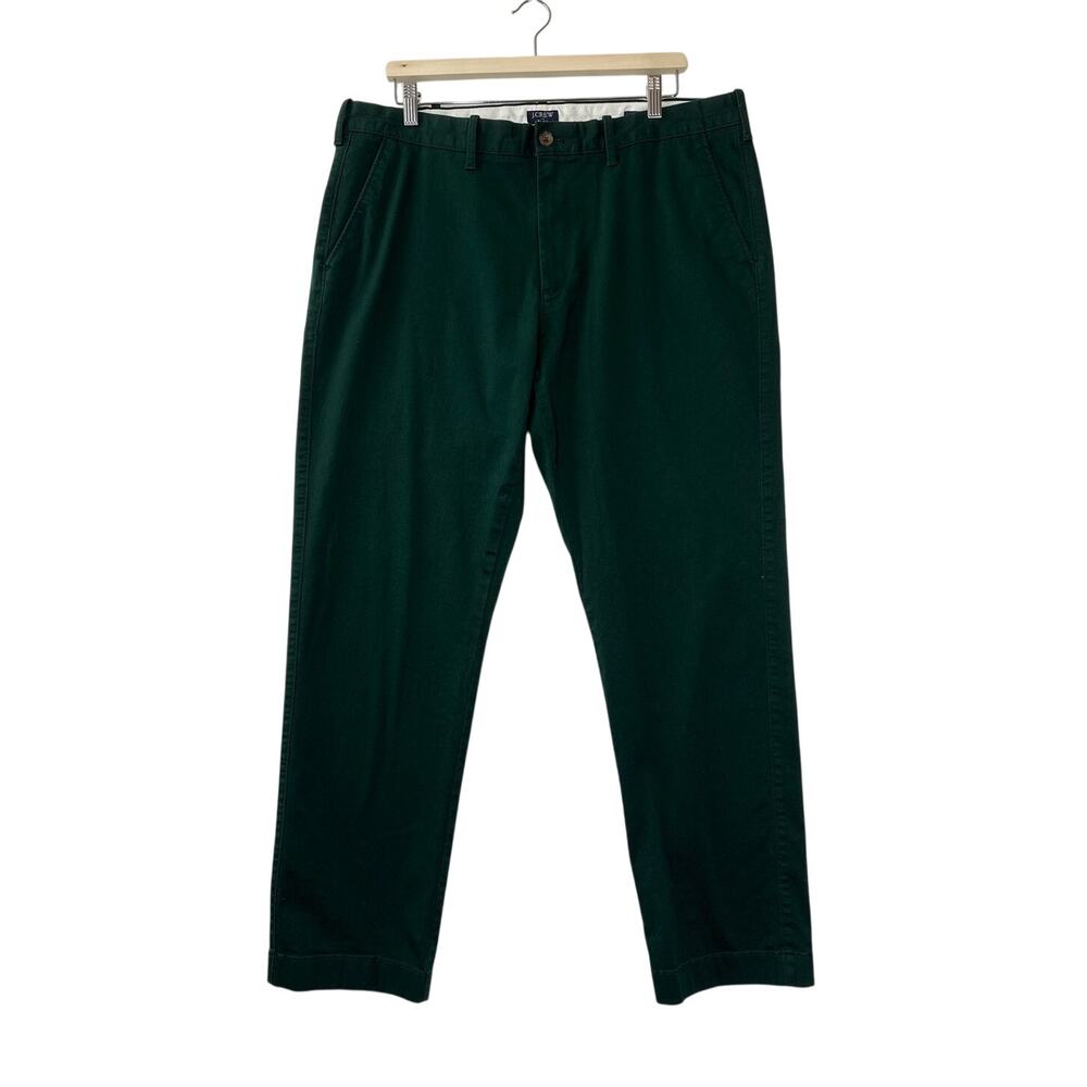 J. Crew Straight Fit Flex Chino Pants H3186 Dark Green W38 L32 Cotton Workwear